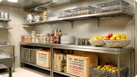 Restaurant kitchen storage